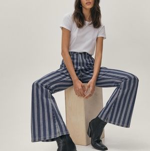NastyGal Striped denim bell bottoms szUS8